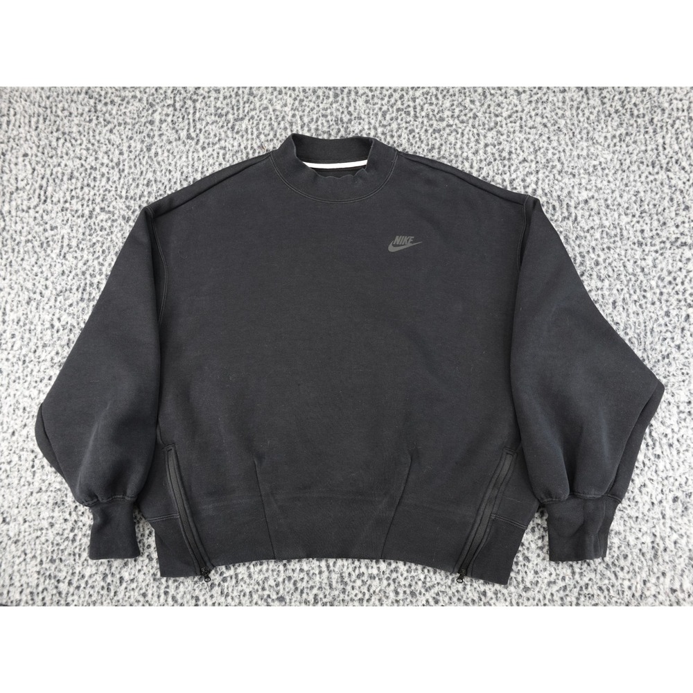 Nike Sweatshirt Womens Medium Black Phoenix Fleece Mock Neck FV8041-010